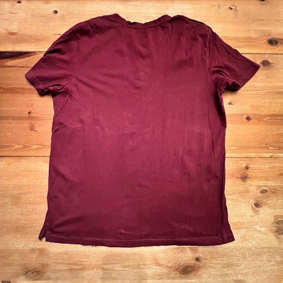 Pull & Bear Men's Burgundy Henley Shirt size Large from Spain - Picture 3 of 3